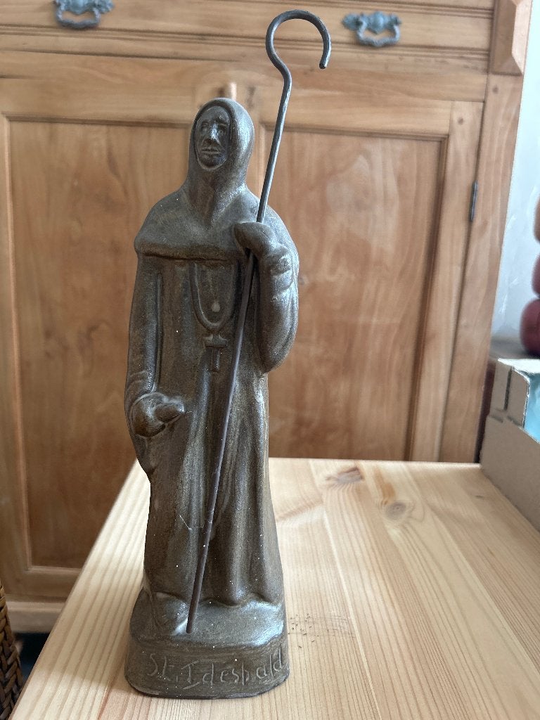 Authentiek stenen beeldje van Sint Idesbald, Enlèvement, Utilisé, Religion