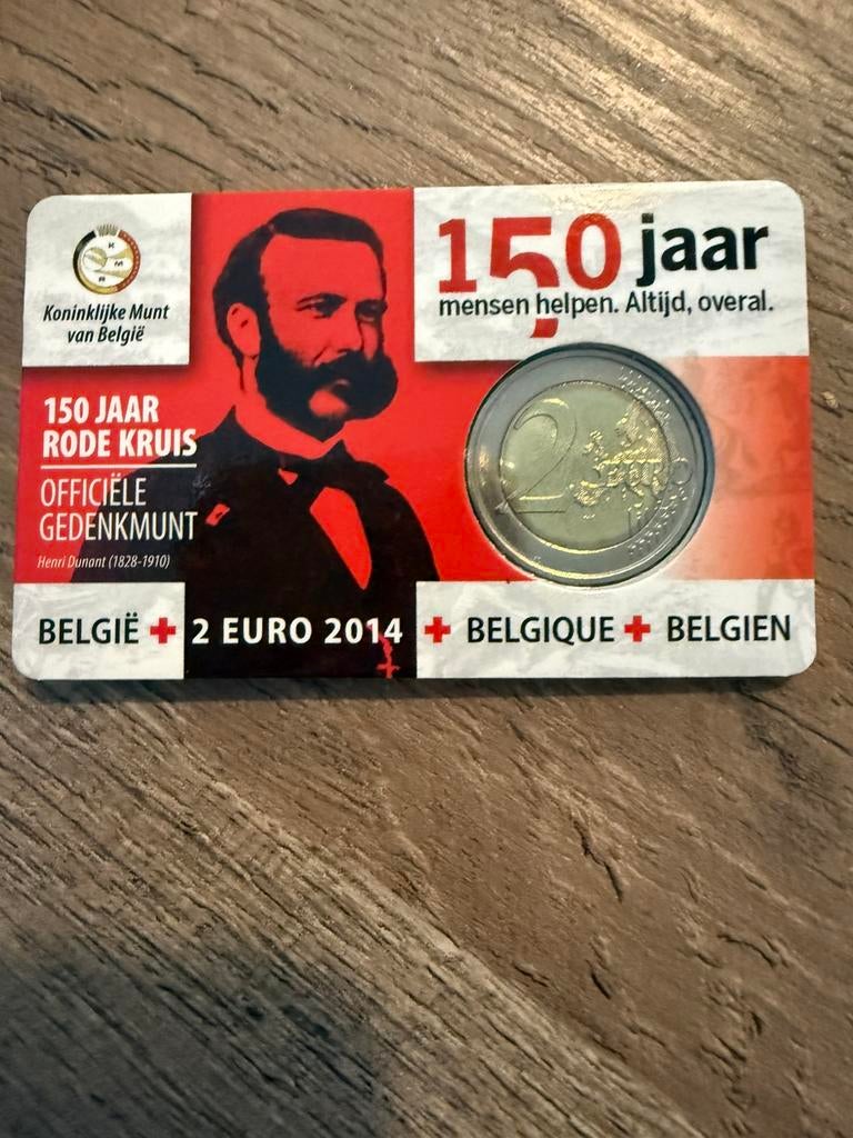 2 euro rode kruis 2014 verschillende uitgave, Ophalen of Verzenden, 2 euro