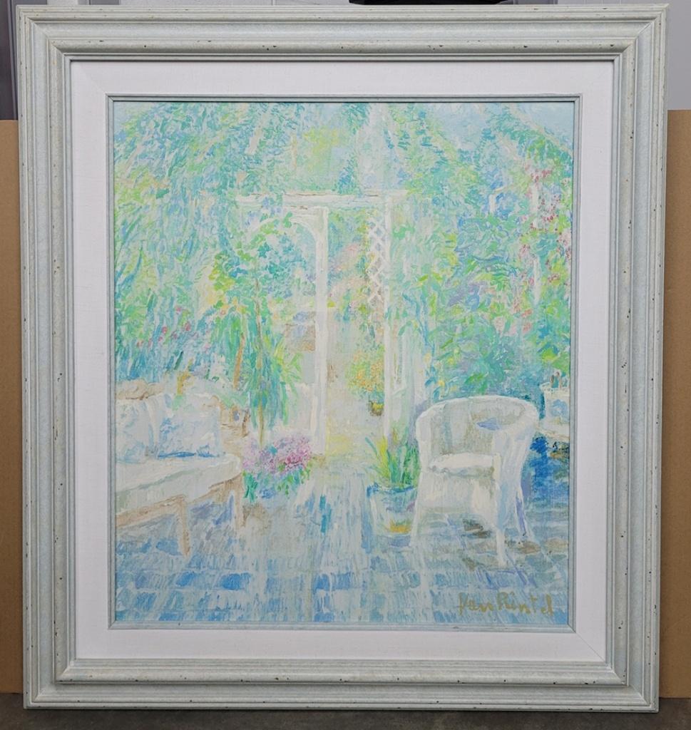 Theo VAN RINTEL, een zomers tuinterras, Antiek en Kunst, Kunst | Schilderijen | Klassiek, Ophalen