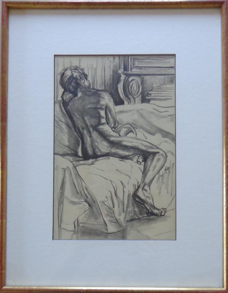 IRENE VANDENAMEELE / NAAKT / ORIGINEEL / 45x35cm /  KADER, Antiquités & Art, Art | Dessins & Photographie, Enlèvement ou Envoi