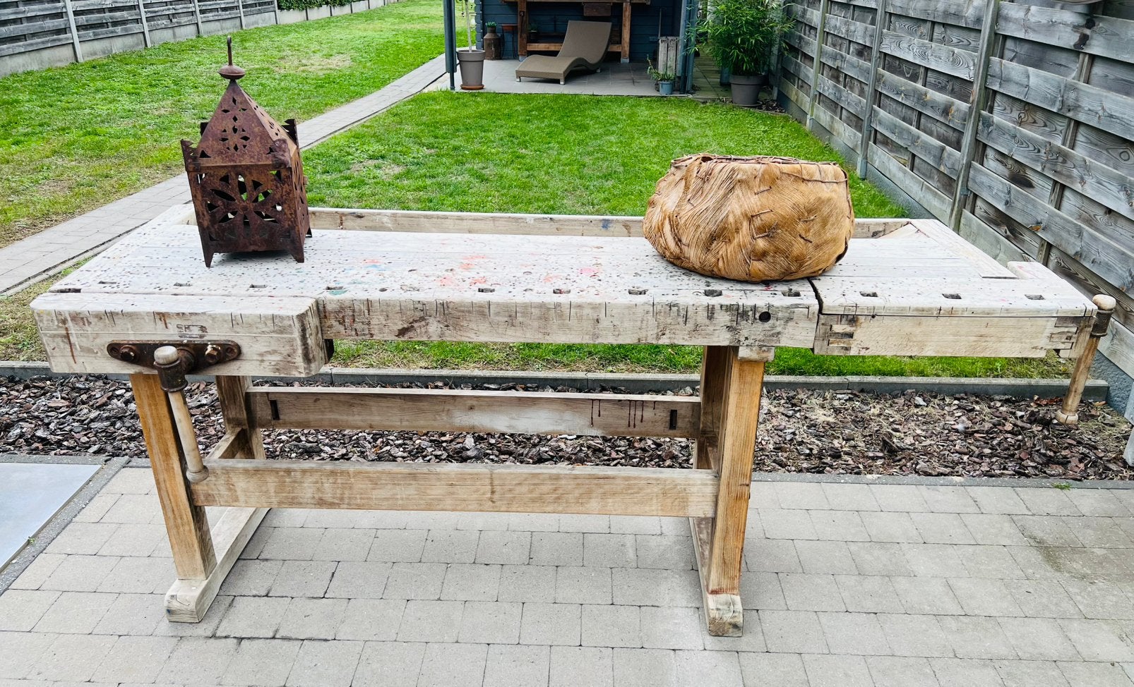 Oude werkbank, Ophalen, Gebruikt, Bankschroef