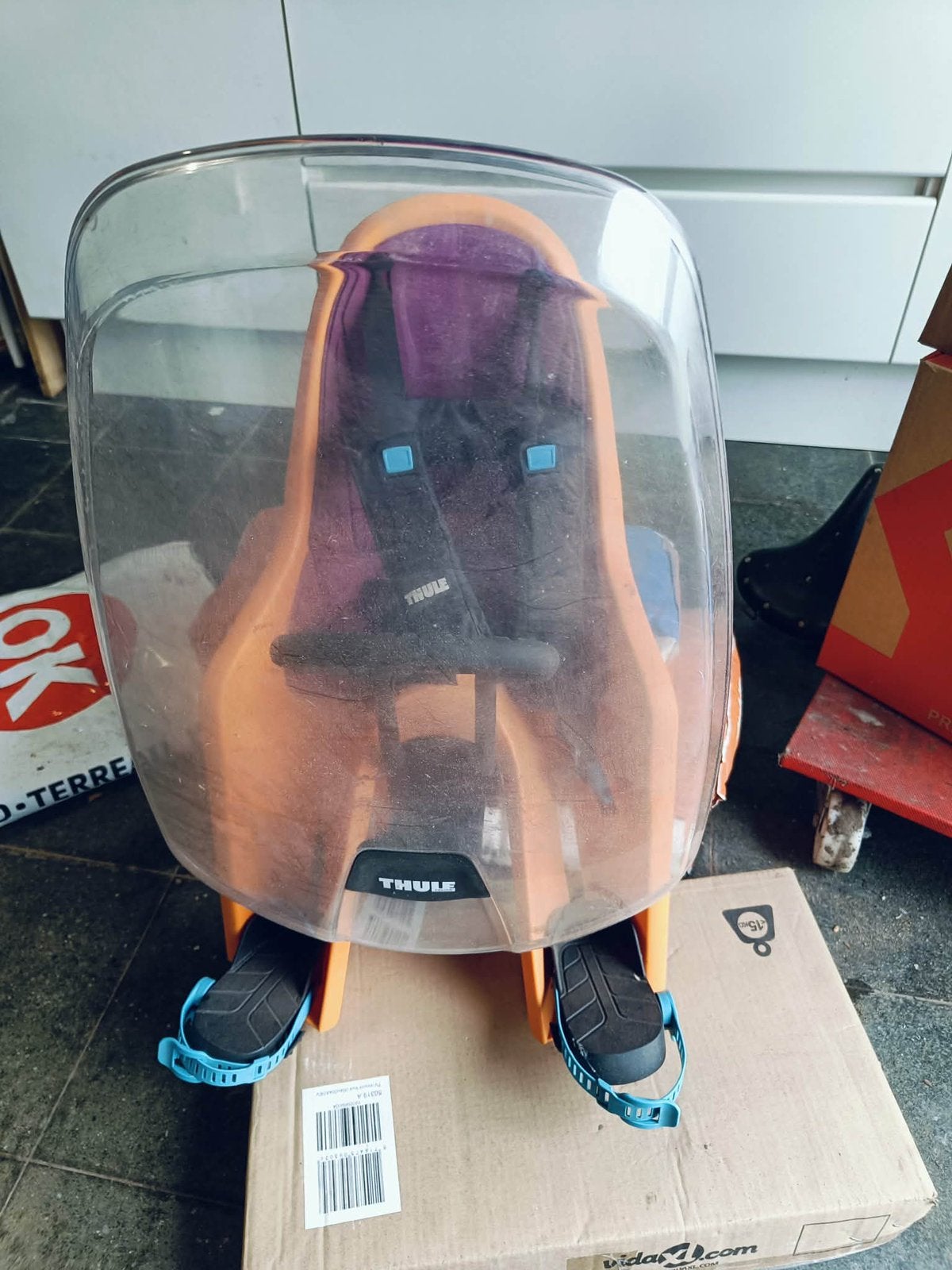 Fietsstoel thule voor, Ophalen, Gebruikt