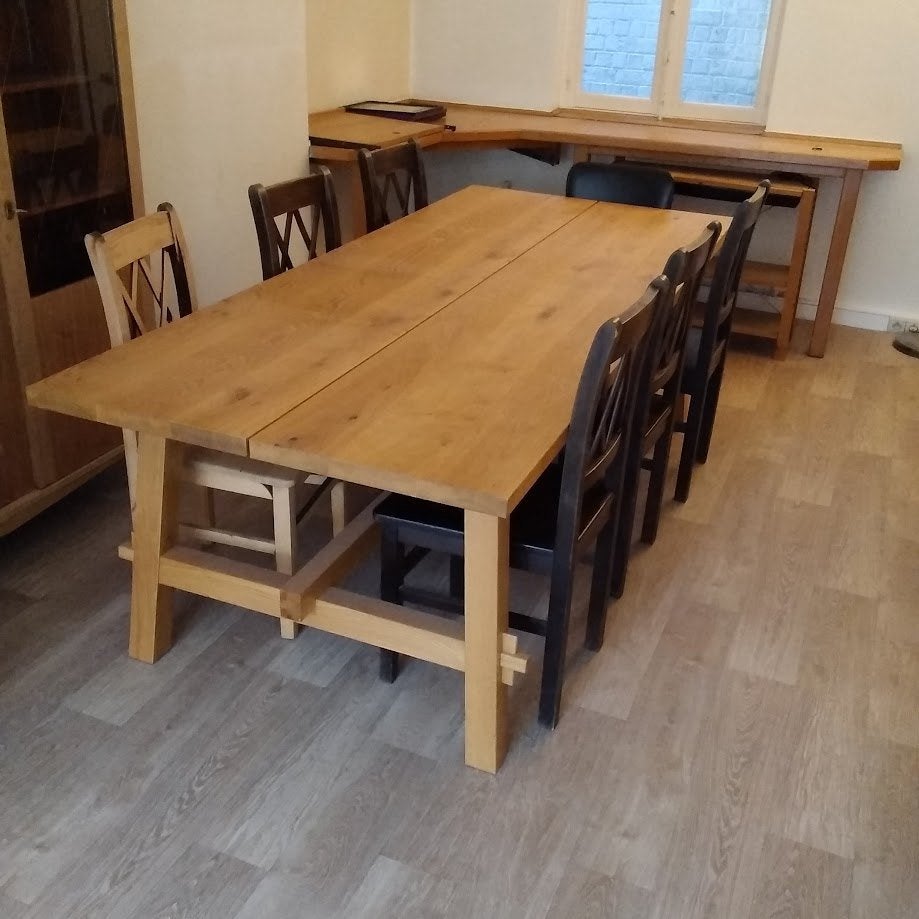 Magnifique table IKEA MÖCKELBY en chêne massif., Enlèvement, Utilisé, 50 à 100 cm, Chêne