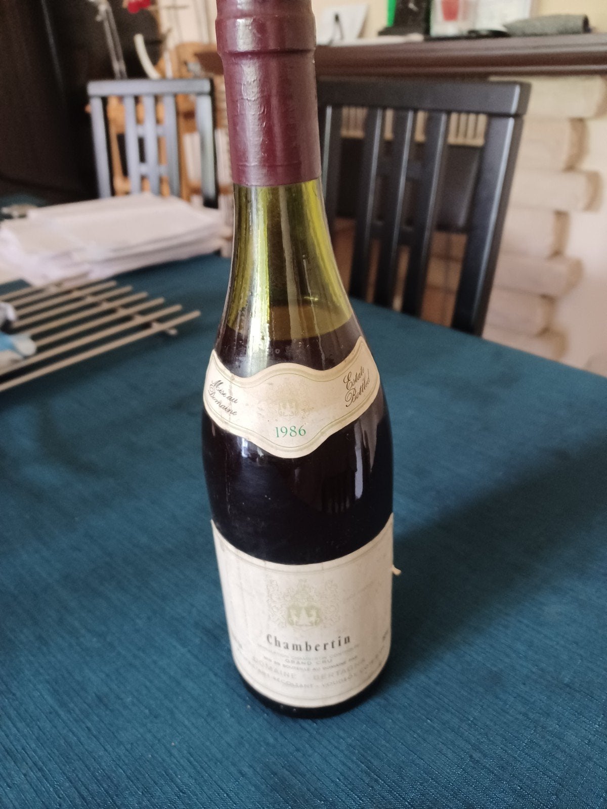 Bouteille de vin Chambertin grand cru 1986, Collections, Enlèvement