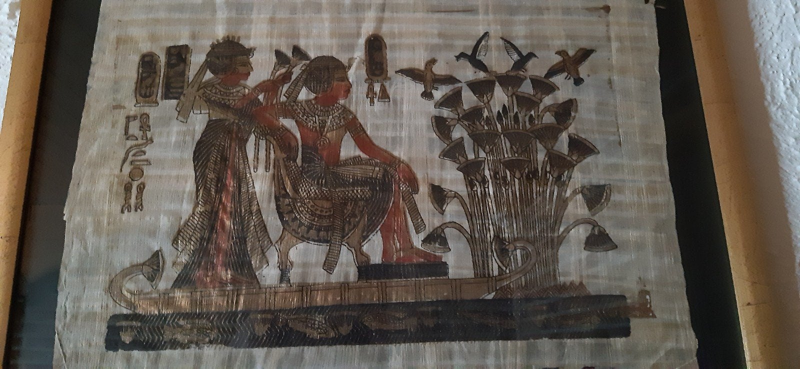 Papyrusschilderij., Ophalen