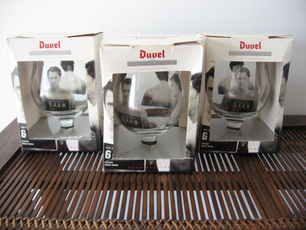 3 Duvel Glazen  Daan Stuyven Daniel Maria Nieuw, Verzamelen, Ophalen of Verzenden, Nieuw, Glas of Glazen, Duvel
