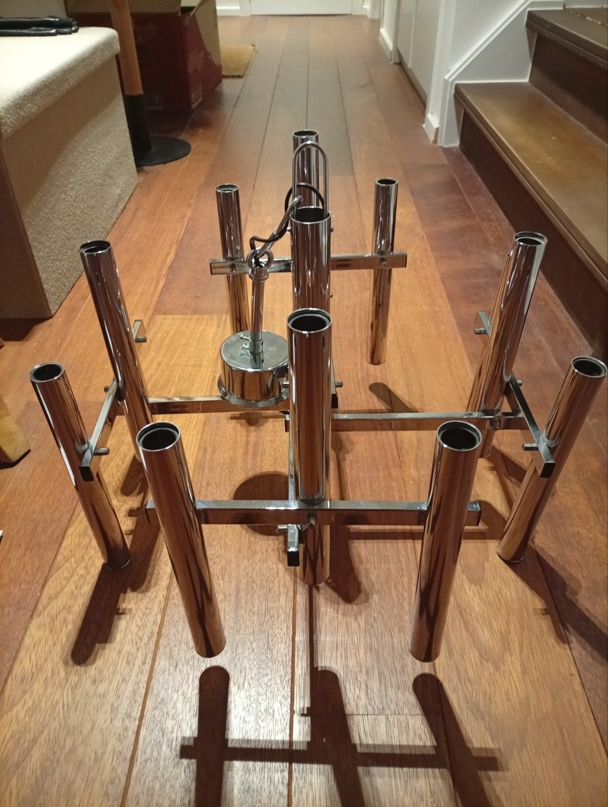 Gaetano Sciolari chromen buislamp – Vintage 70s Design, Antiek en Kunst, Ophalen, Lamp, Zilver, Metaal