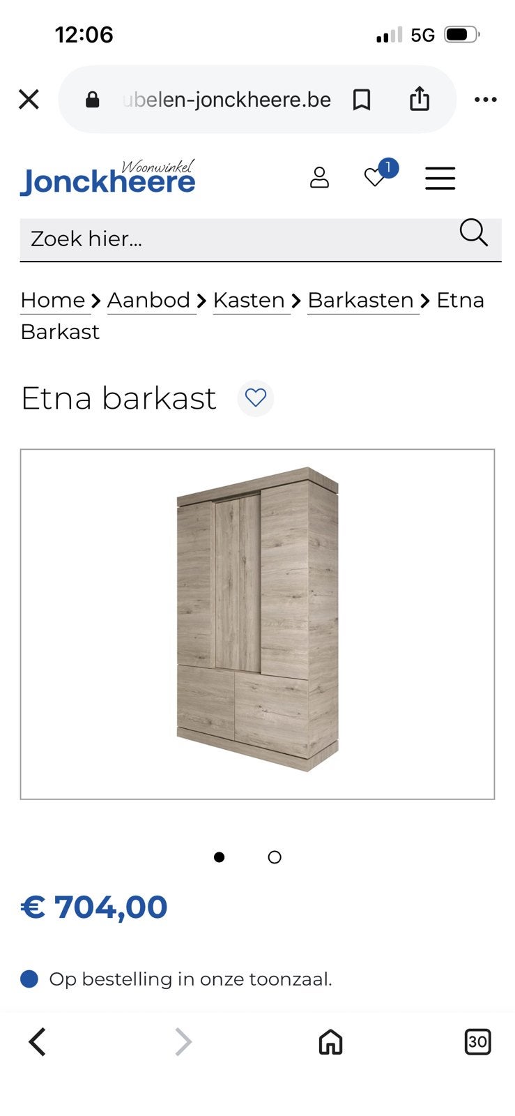 Etna barkast, Huis en Inrichting, Ophalen, Zo goed als nieuw