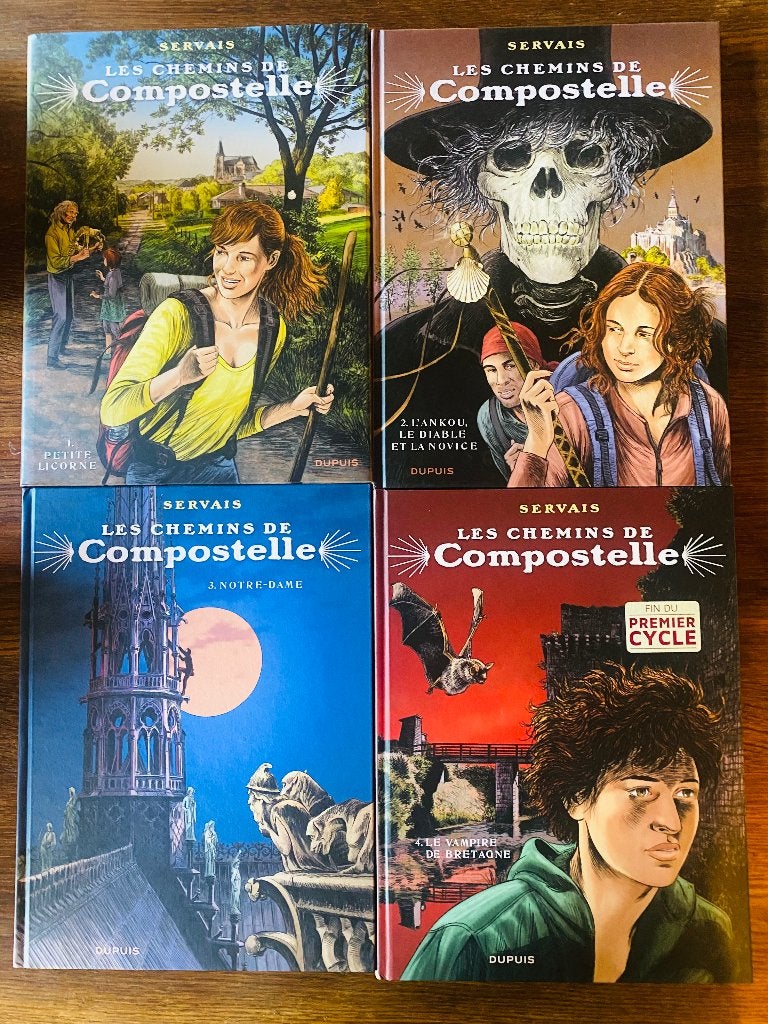 Servais les chemins de Compostelle 4 tomes, Boeken, Meerdere stripboeken, Ophalen, Zo goed als nieuw, J-C. Servais