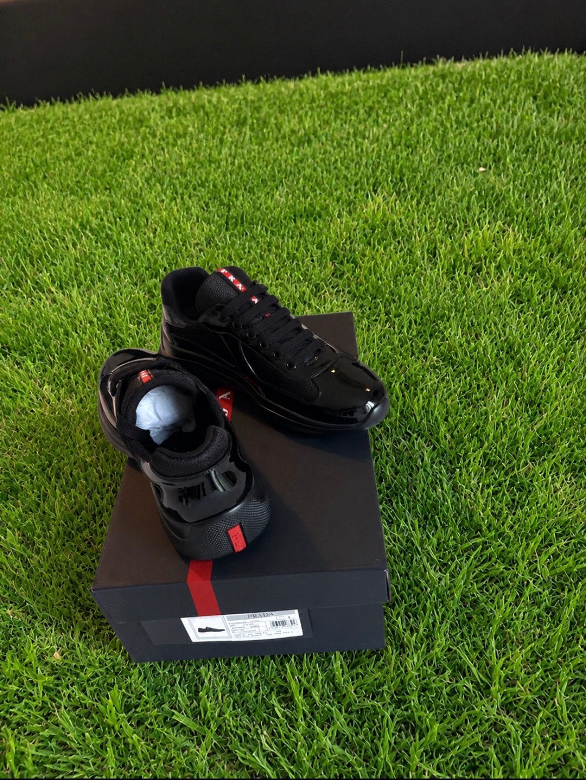 Prada America’s Cup sneakers noires –  T42, Enlèvement ou Envoi, Comme neuf, Baskets, Noir