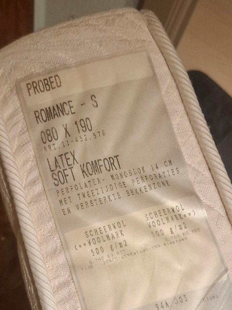 Matras voor 1 persoonsbed, Huis en Inrichting, Slaapkamer | Matrassen en Bedbodems, Ophalen, Gebruikt, Eenpersoons, 190 cm of minder