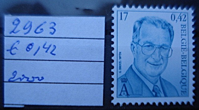 Belgique  n 2963  **/mnh, Neuf, Non oblitéré, Sans enveloppe, Gomme originale