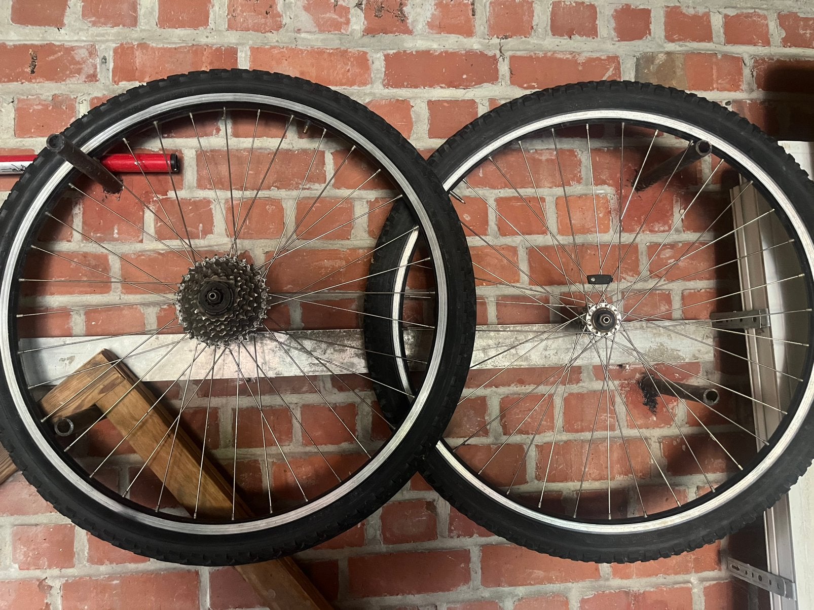 26” - inch mtb wielset - shimano 7 speed, Fietsen en Brommers, Gebruikt, Aluminium, Mountainbike, Ophalen