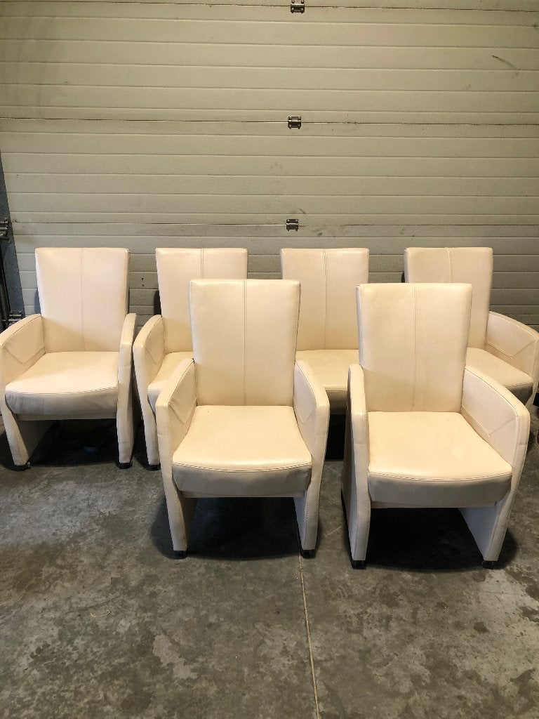 Lederen stoelen, Huis en Inrichting, Overige kleuren, Leer, Ophalen of Verzenden, Zo goed als nieuw