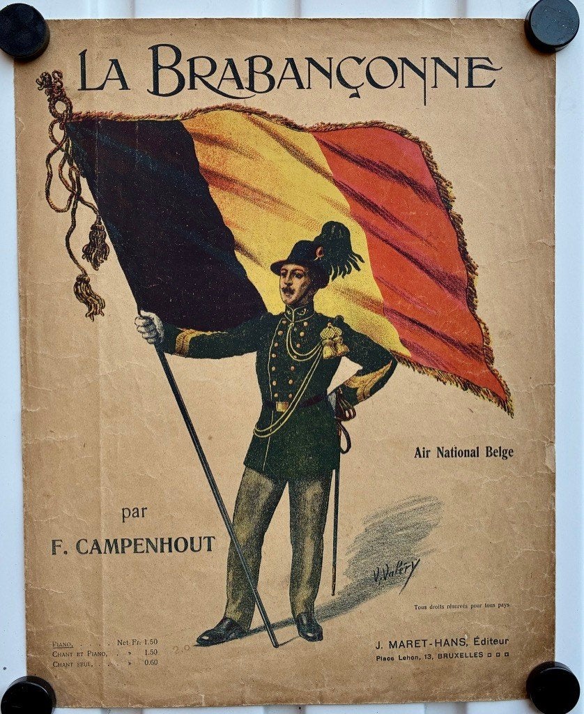 La Brabançonne, Partition Musicale., Collections, Objets militaires | Général, Envoi