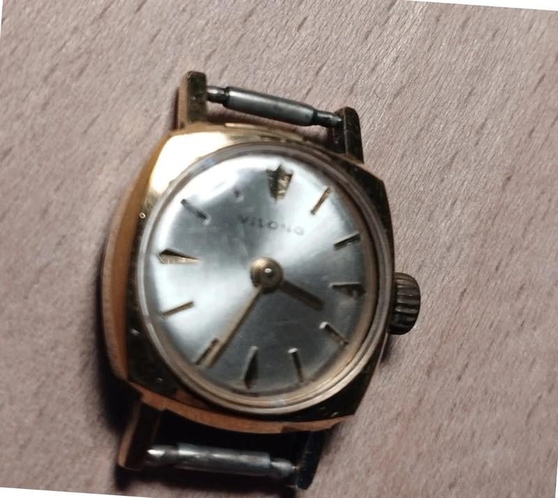 Vintage Vilong roestvrijstalen horloge uit de jaren 60., Ophalen, Gebruikt, Staal, Staal