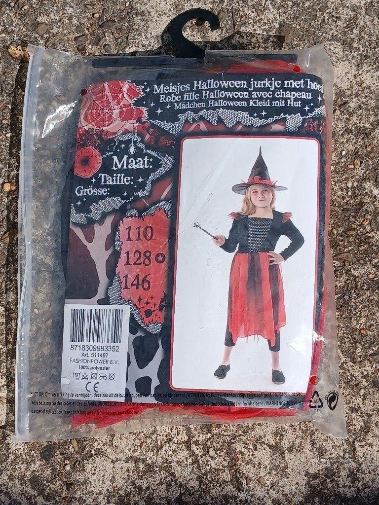 robe de costume - sorcière (taille 110/128/146), Enlèvement ou Envoi, Utilisé, 122 à 128, Fille