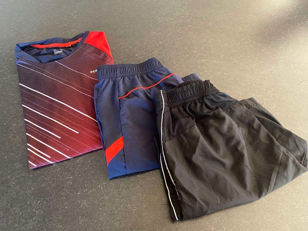 Tafeltennis sportset - Tibhar/ decathlon - maat S/M, Enlèvement ou Envoi, Sport de raquette, Porté, Bleu