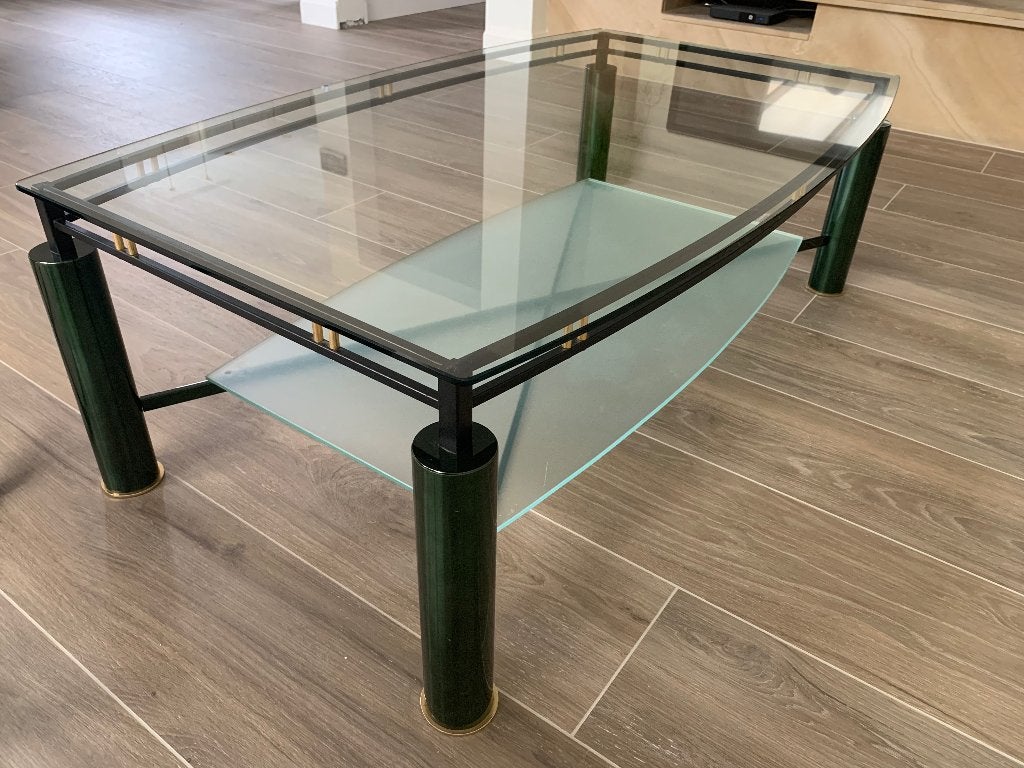 Salontafel, Huis en Inrichting, Tafels | Salontafels, Ophalen, Zo goed als nieuw, Glas