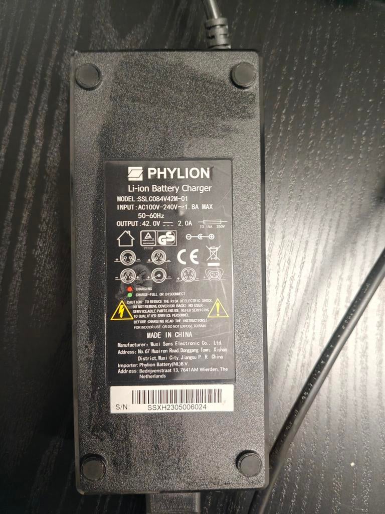 Phylion lader 5pin elektrische fiets, Fietsen en Brommers, Ophalen