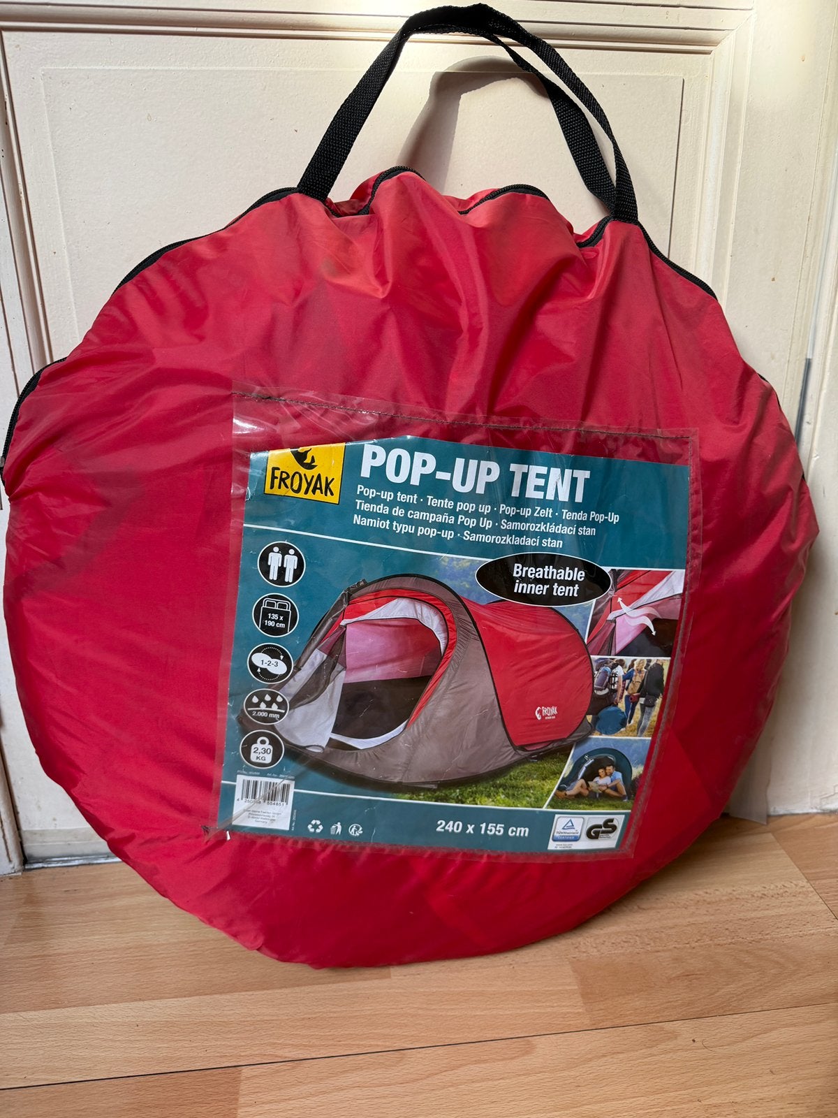 Tente Pop-Up Froyak 2 Personnes –Montage Rapide 240 x 155 cm, Caravans en Kamperen, Ophalen of Verzenden, Nieuw