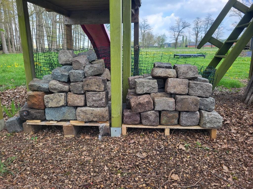Granieten kasseien, Tuin en Terras, Grind, Keien en Split, Ophalen, Zo goed als nieuw, Graniet, Kei