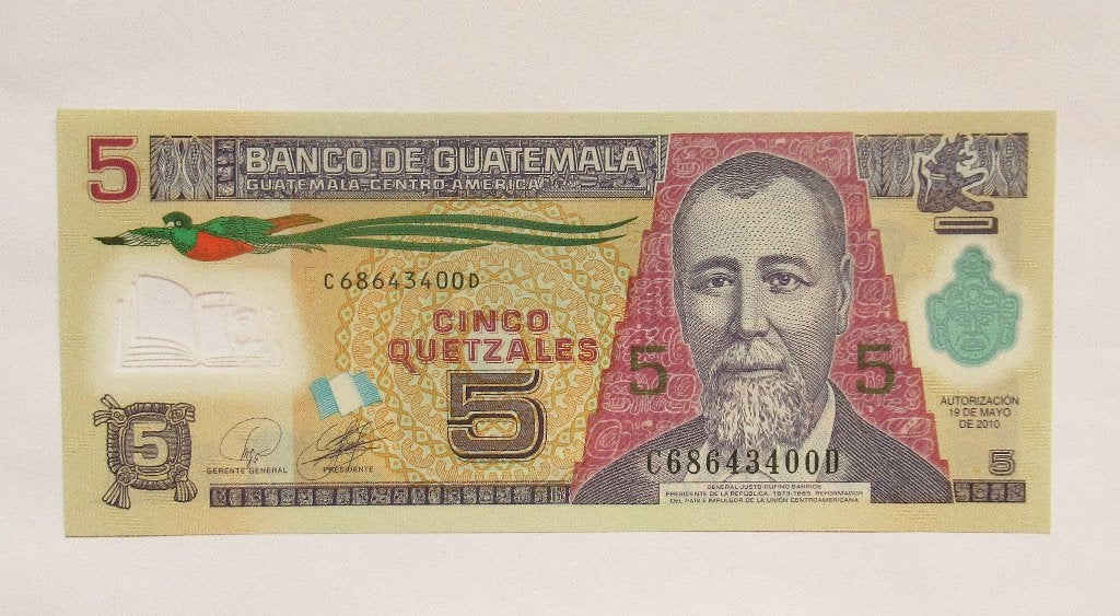 Guatemala  5 Quetzal  2010, Postzegels en Munten, Bankbiljetten | Amerika, Verzenden, Zuid-Amerika