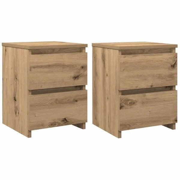 Tables de chevet neuves x2 style chêne - jamais déballées, Neuf, Enlèvement ou Envoi, Moins de 55 cm, Moins de 45 cm