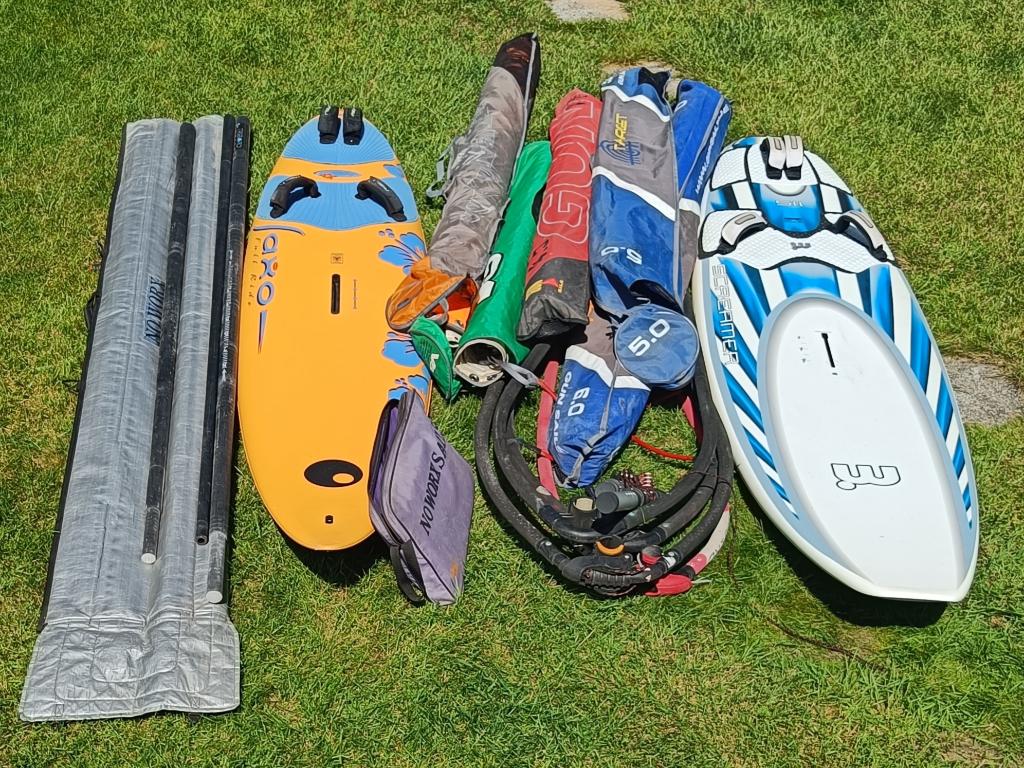 Set WindSurf materiaal Mistral/Bic/Gun, Sports nautiques & Bateaux, Planche à voile, Mistral, Ensemble complet, Enlèvement, Utilisé