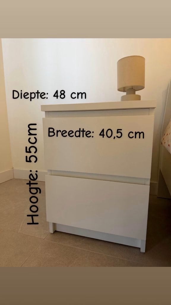 Nachtkastje, Ophalen, Minder dan 45 cm, Zo goed als nieuw, Minder dan 55 cm