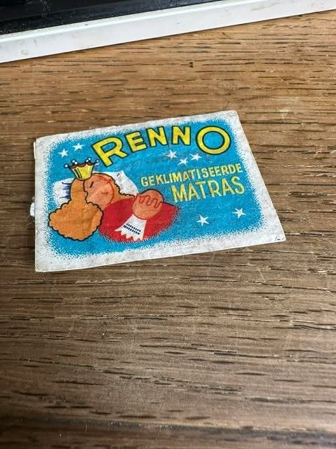 Renno luciferdoos etiket label geklimatiseerde matras, Boîtes ou marques d'allumettes, Enlèvement ou Envoi, Info@rennogekm.lb