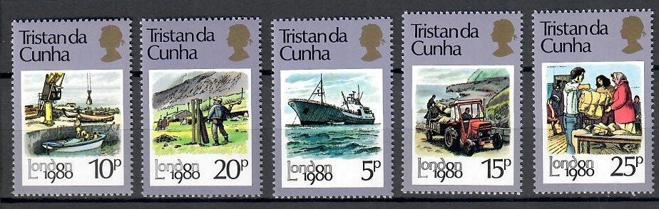 Tristan da Cunha yvertnrs 271/75 postfris, Timbres & Monnaies, Timbres | Timbres thématiques, Enlèvement ou Envoi, Non oblitéré