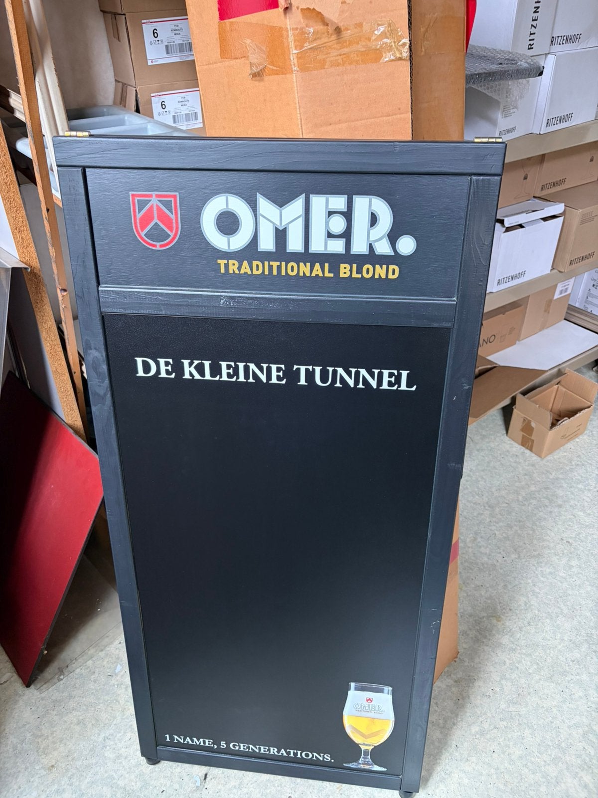Omer stoepbord, Enlèvement, Neuf, Panneau publicitaire