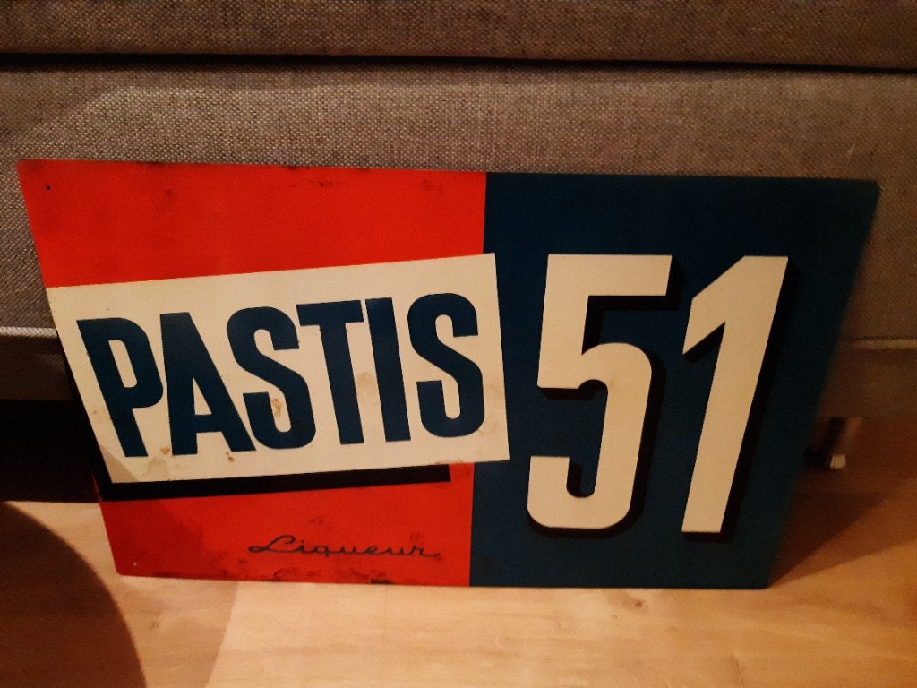 Vintage reclamebord Pastis 51, Enlèvement ou Envoi