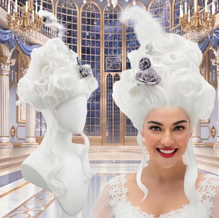 Perruque de cosplay Queen avec fleurs en plumes synthétiques, Enlèvement ou Envoi, Neuf