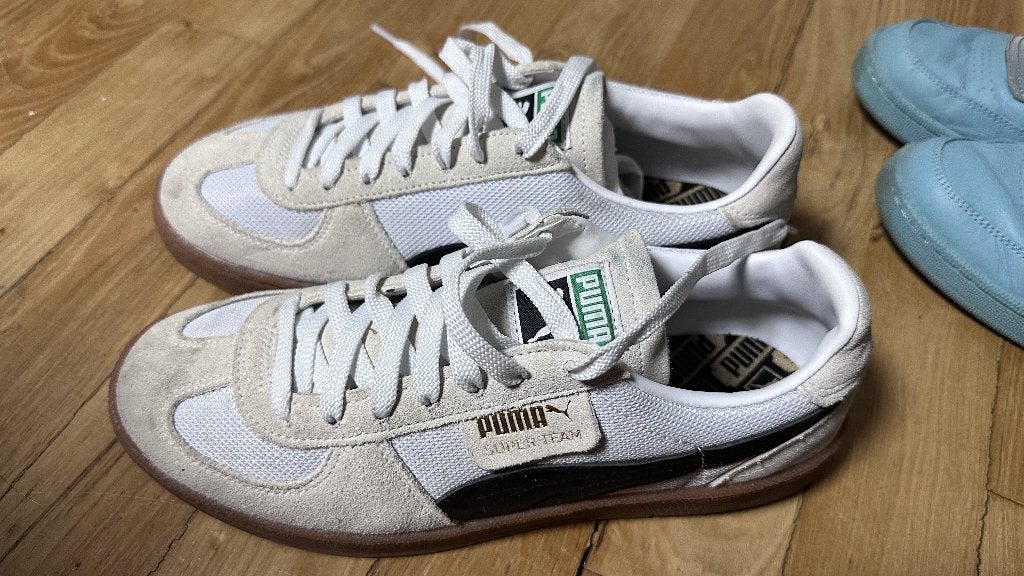 Baskets Puma Super Team blanc/beige – taille 41, Puma, Sneakers et Baskets, Comme neuf, Enlèvement