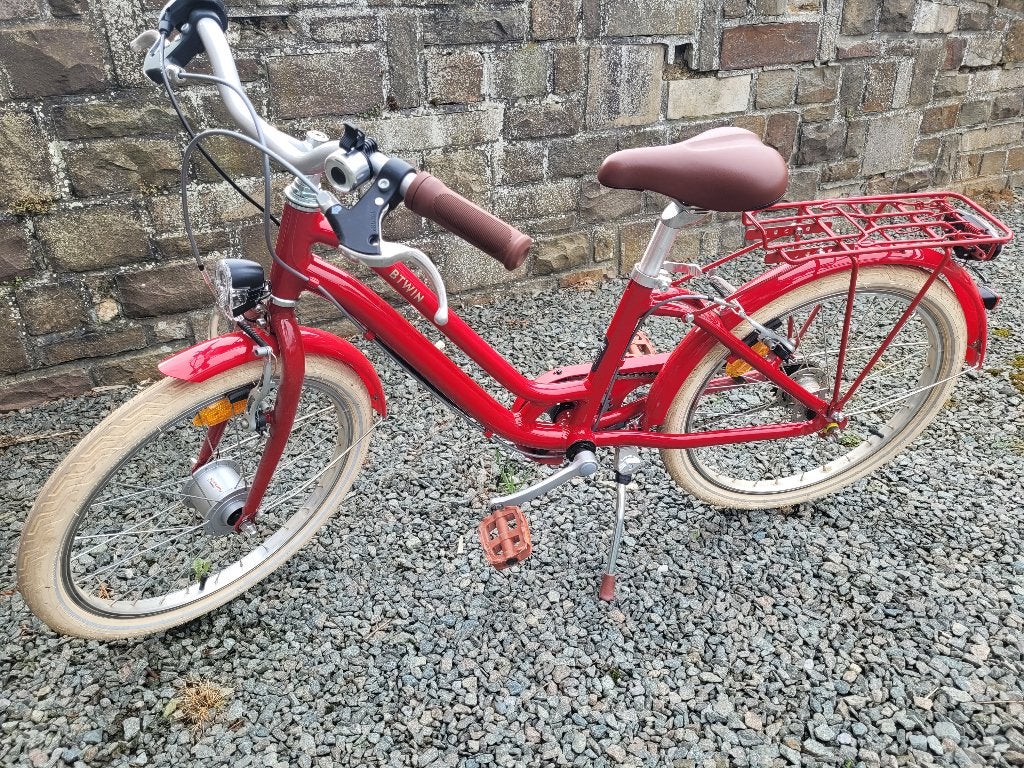 Rode meisjesfiets 20 inch 6-8 jaar, Ophalen, Versnellingen, Zo goed als nieuw, Decathlon