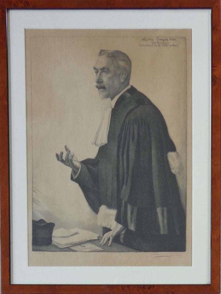H. LEMAIRE / MAITRE GEORGES VAES / ZW-W LITHO 59x45cm KADER, Antiek en Kunst, Ophalen of Verzenden