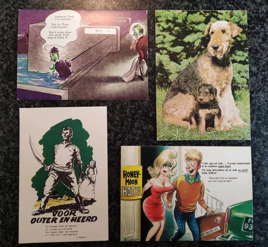 TE KOOP OF TE RUIL : 4 oude postkaarten, Ophalen of Verzenden