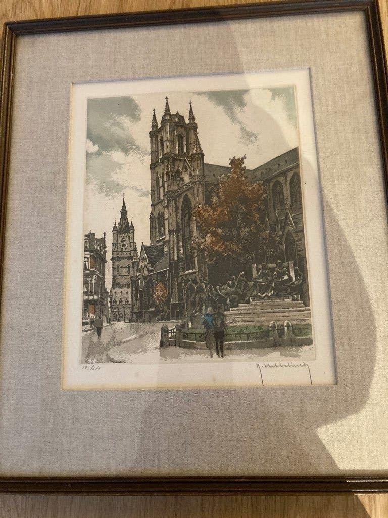Ets Roger Hebbelinck, Antiek en Kunst, Kunst | Etsen en Gravures, Ophalen, Ets