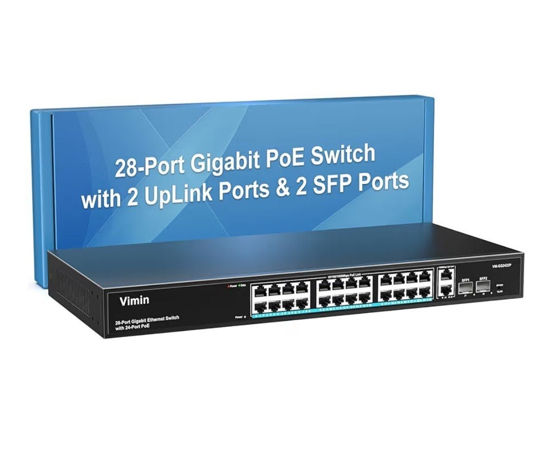Vimin 28 Port | 24xPoE+320W |, Informatique & Logiciels, Commutateurs réseau, Neuf, Enlèvement ou Envoi