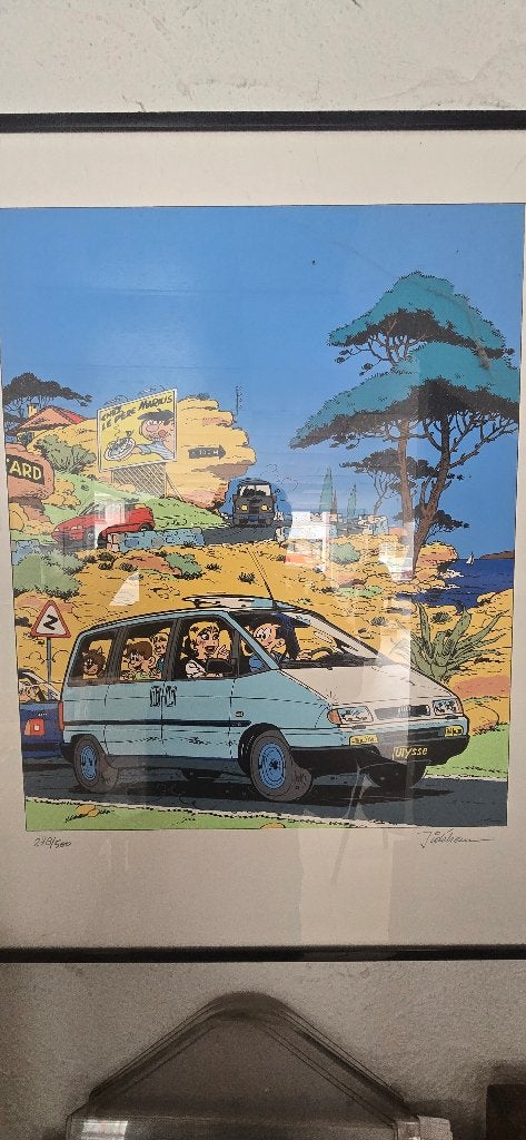 Gesigneerde en genummerde kunstdruk Jidéhem, Verzamelen, Ophalen, Nieuw, Auto's