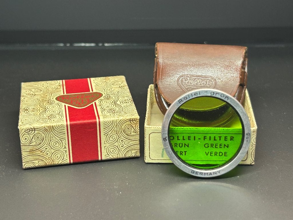 Rollei Grün Filter Bay I - Rolleiflex + doosje en etui, Verzenden, 1940 tot 1960