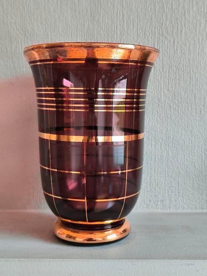 Booms glas vaas art deco, Ophalen of Verzenden
