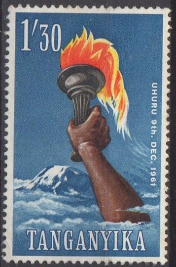 Tanganyika - Vrijheidsfakkel boven de Kilimanjaro, Ophalen of Verzenden, Postfris