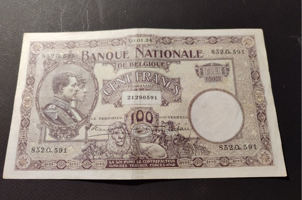 100 frank - Albert I, Postzegels en Munten, Bankbiljetten | België, Ophalen of Verzenden, Los biljet
