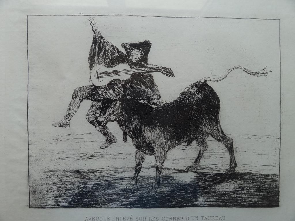 Gravure originale de Francisco Goya (1746-1828), Encadré, Eau-forte, 1800 - 1899, Mythologie