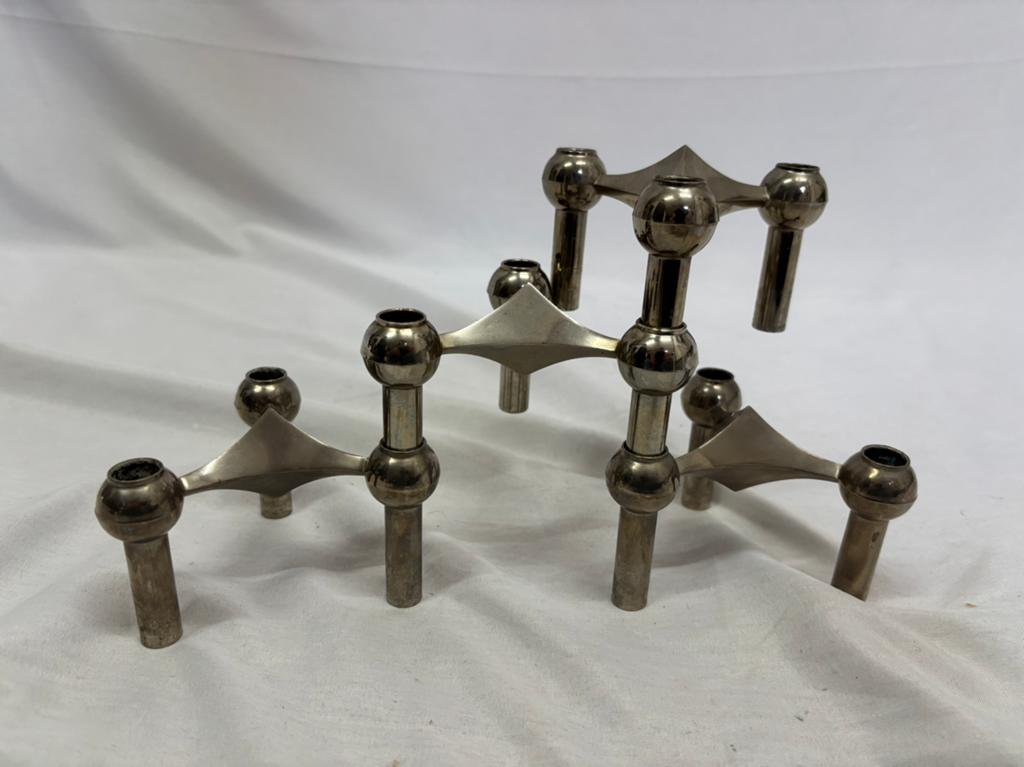 Originele Stoff Nagel BMF vintage kandelaren set van 4, Maison & Meubles, Enlèvement ou Envoi, Utilisé