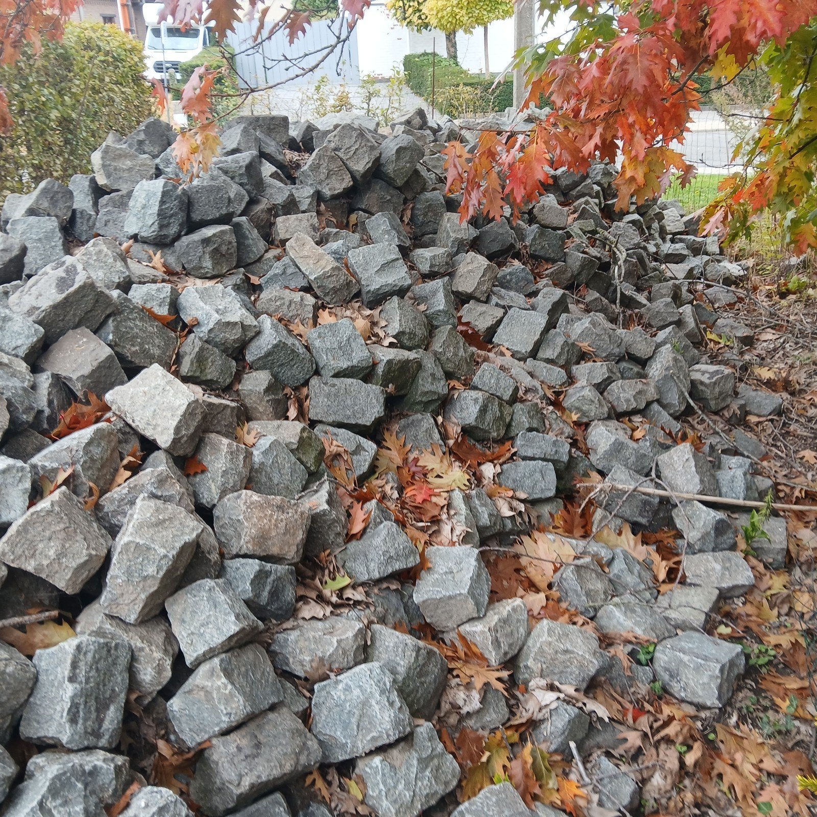 rechthoekige kassei 12/18 herbruik porfier, Jardin & Terrasse, Enlèvement ou Envoi, Utilisé, Autres matériaux