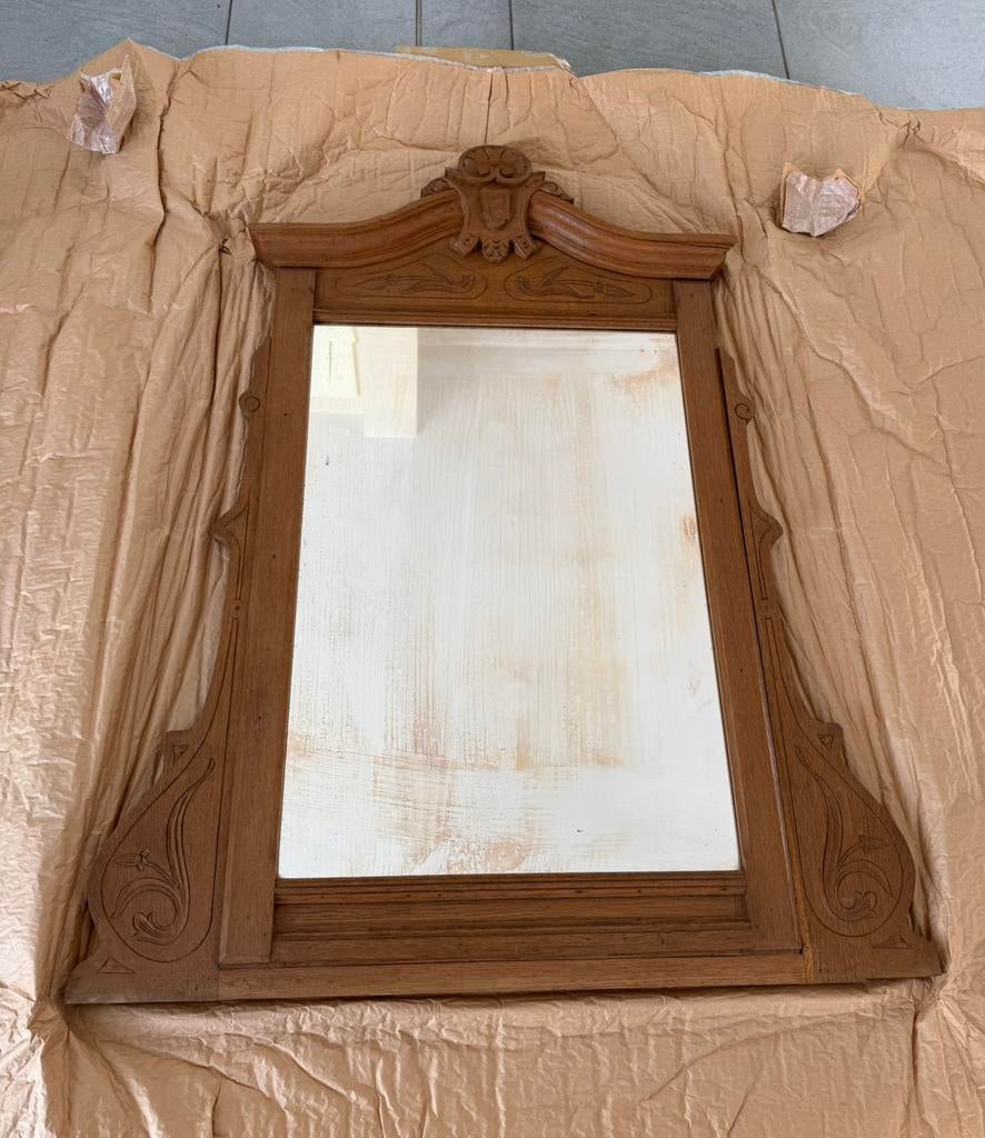 Miroir ancien en chêne, Enlèvement, Rectangulaire